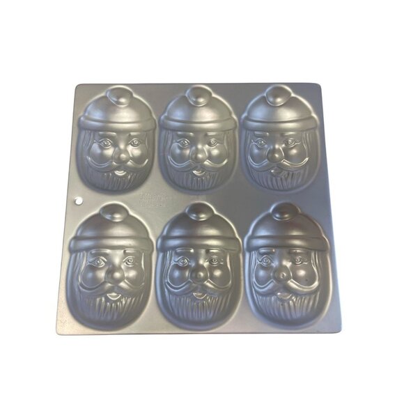 Wilton Mini Santa Cake Pan With 6 Cavities For Holiday Baking - Picture 2 of 4